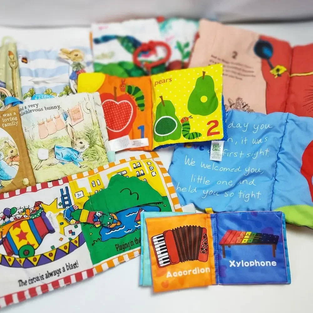Baby Cloth Book Bundle Dr Seuss Eric Carle Peter Rabbit Soft Sensory Lot